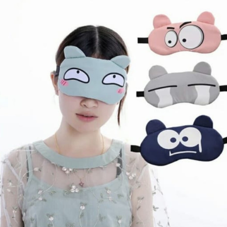 Masker korea penutup mata gel karakter emoticon lucu dingin kesehatan