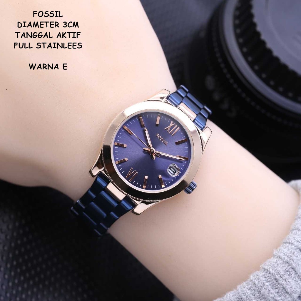 JAM TANGAN WANITA FASHION RANTAI BODY BULAT TANGGAL AKTIF