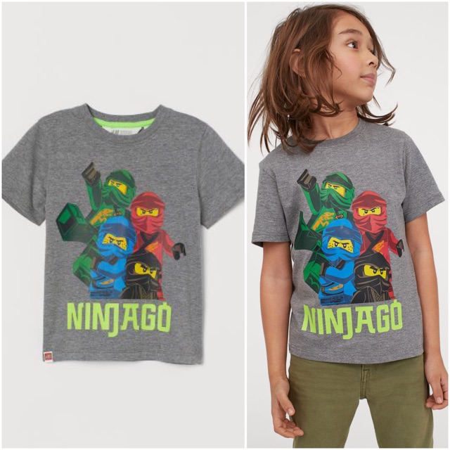  H M  kids kaos  anak  grey Ninjago sale original store 