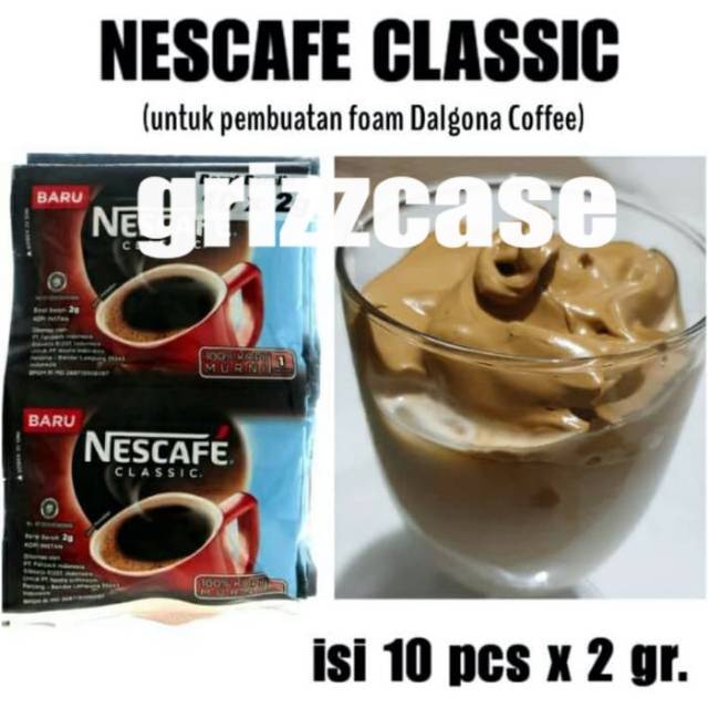 

Nescafe Classic Sachet 2g isi 10 Pack Bahan Dalgona Coffee