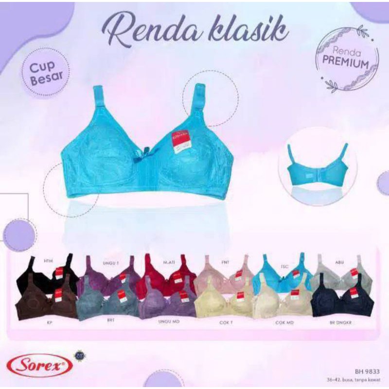 Bra BH Sorex Tanpa Busa Tanpa Kawat 9833