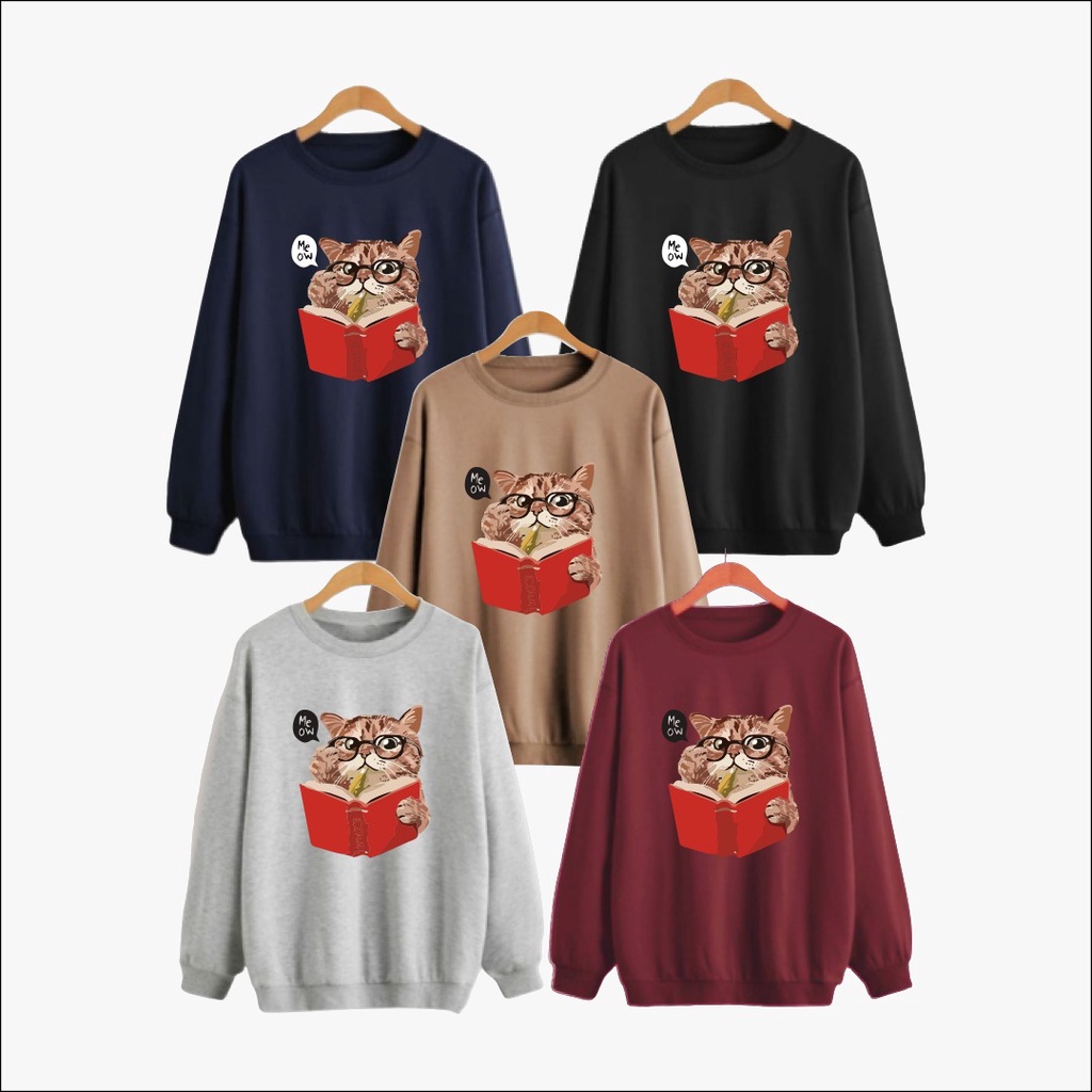 ( COD ) CARTEXBLANCHE HAPPINES TEDDY BEAR BASIC SWEATER UNISEX M - XL PRIA &amp; WANITA ( SABLON )