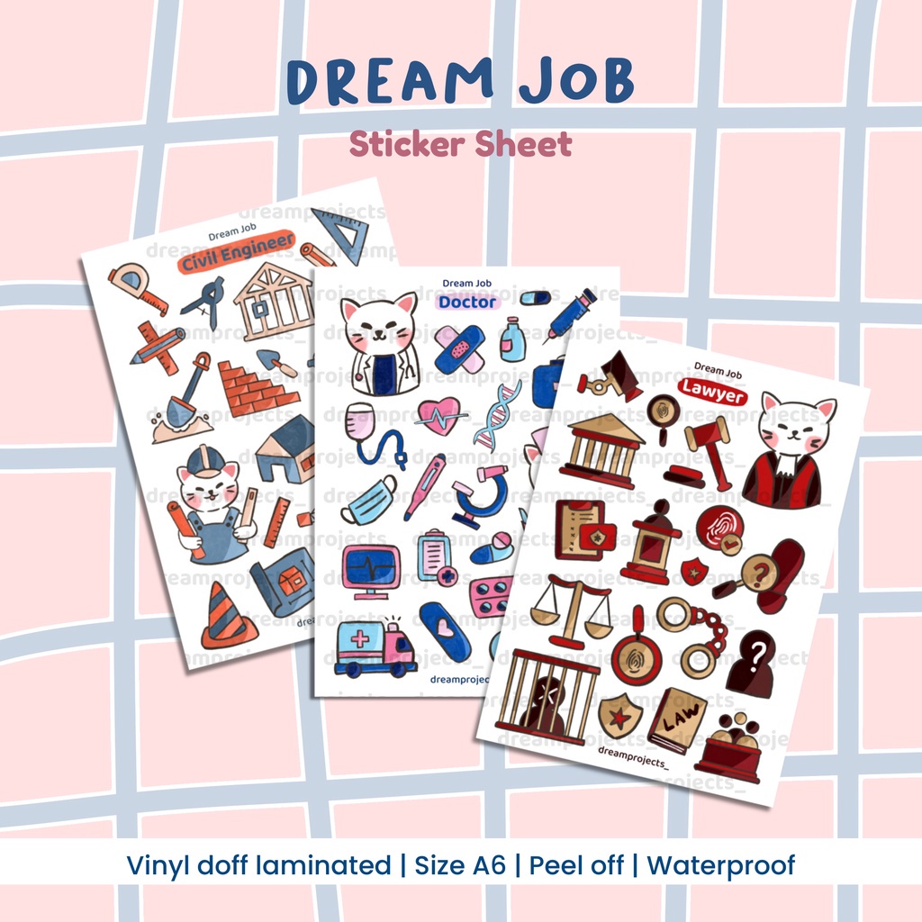 

DREAMPROJECTS Dream Job Series Sticker Sheet / Stiker Kiss Cut