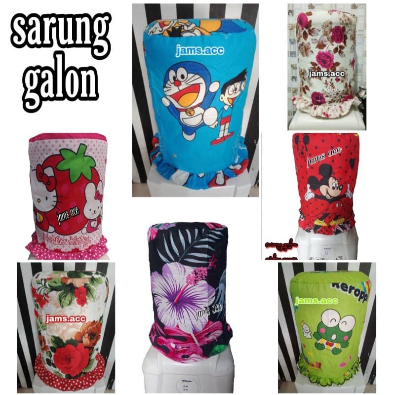 SARUNG GALON Karakter Hello Kitty Doraemon Keropy Motif Bunga Shabby