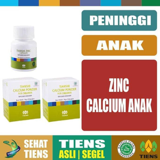 

Peninggi Badan Tiens REMAJA 20 Hari 2 Susu Kalsium Children 1 Zinc ORI
