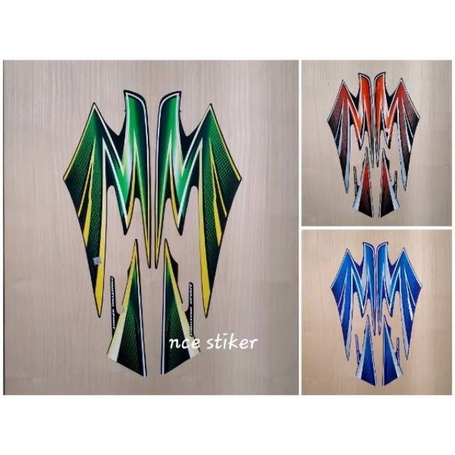 STIKER STRIPING RX KING 2003 HIJAU BIRU DAN MERAH