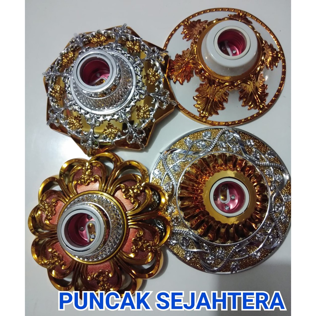 Fiting Plafon motif emas diameter 5 inch