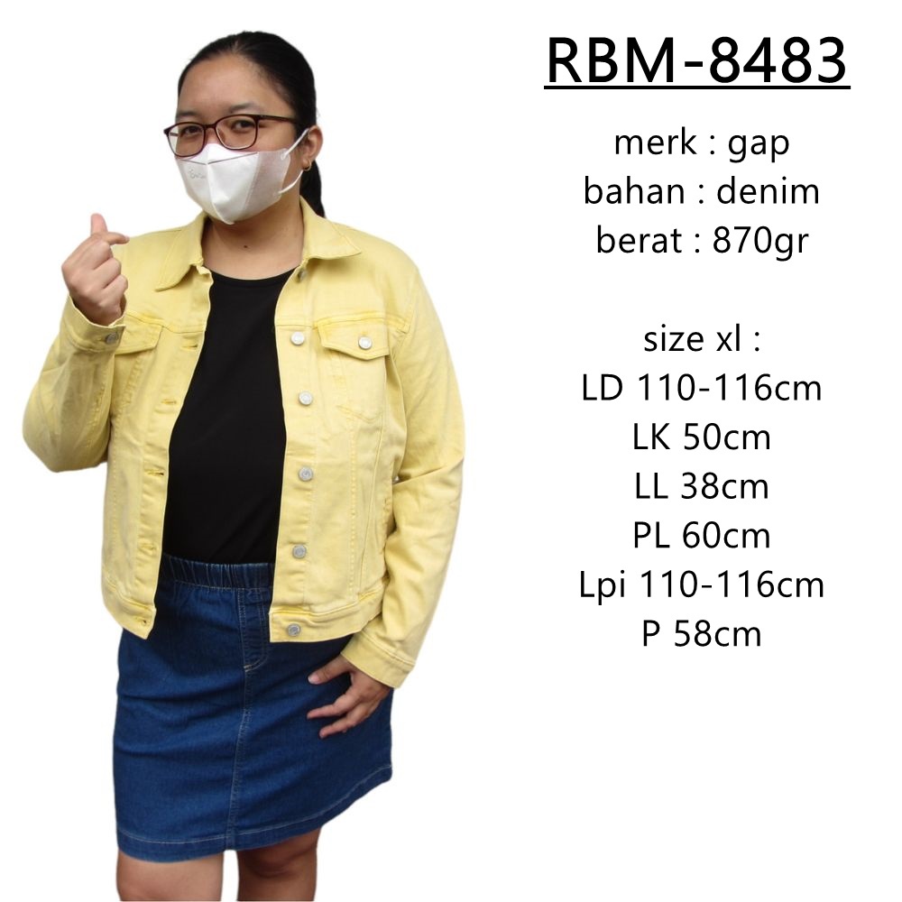 RBM-8483 JAKET JEANS DENIM WANITA GAP BIGSIZE JUMBO – PILIH SIZE BRANDED MURAH