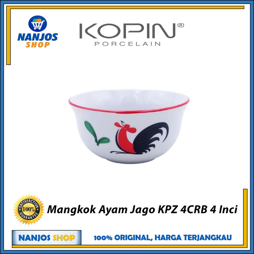 Kopin - Mangkok Keramik Porcelain Bowl Kopin Kukuruyuk Ayam Jago Kpz 4crb 4 Inci