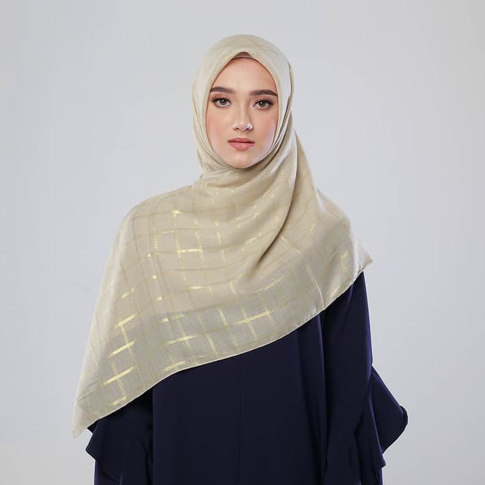 Zoya Kerudung Segi Empat - Haura Glitter Scarf Khaki