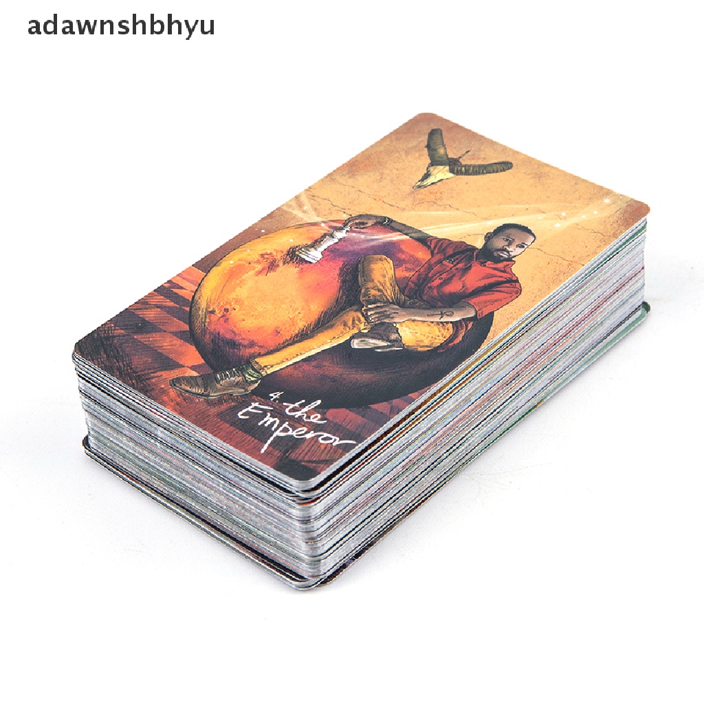 Adawnshbhyu 78pcs Permainan Meja Kartu Tarot Peramal Cahaya Pesta Liburan Bermain Kartu Dalam Bahasa Inggris