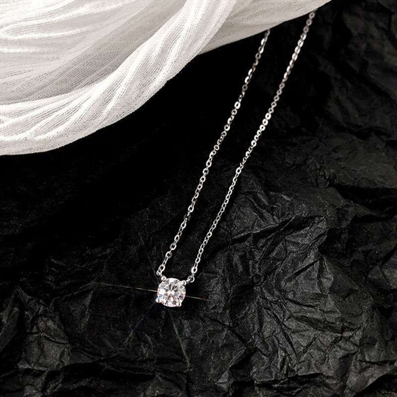 Kalung Choker 925 Sterling Silver Hias Kristal Kubik Zirkonia Warna Emas Untuk Wanita