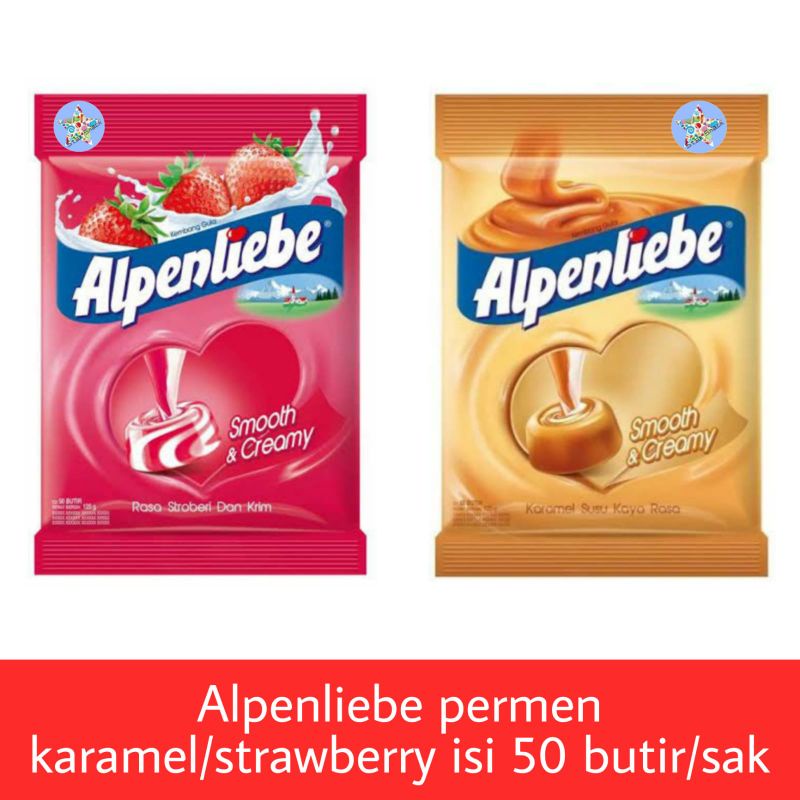 

Alpenliebe Permen Strawberry/Caramel isi 50 pc/sak