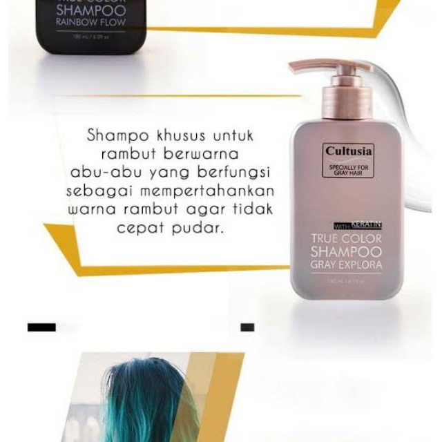 [SHAMPO GREY] Cultusia With Keratin True Color Shampoo Gray Explora 180ml