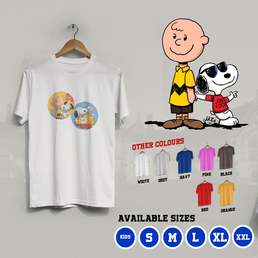 KI/98 Kaos Distro Snoopy Cartoon Charlie Brown Peanuts Komik Comic T-Shirt