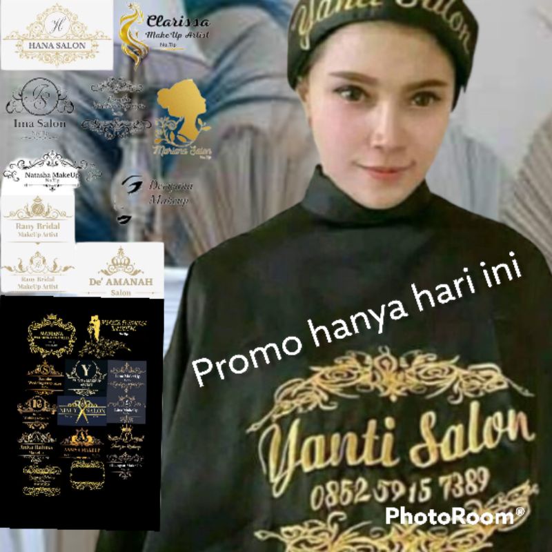 KIP APRON SALON CAUSTOM BORDIRE NAMA logo  fashion salon