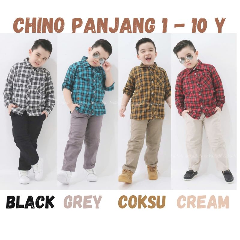 Celana chino Anak Panjang 1 - 10 Tahun Stretch