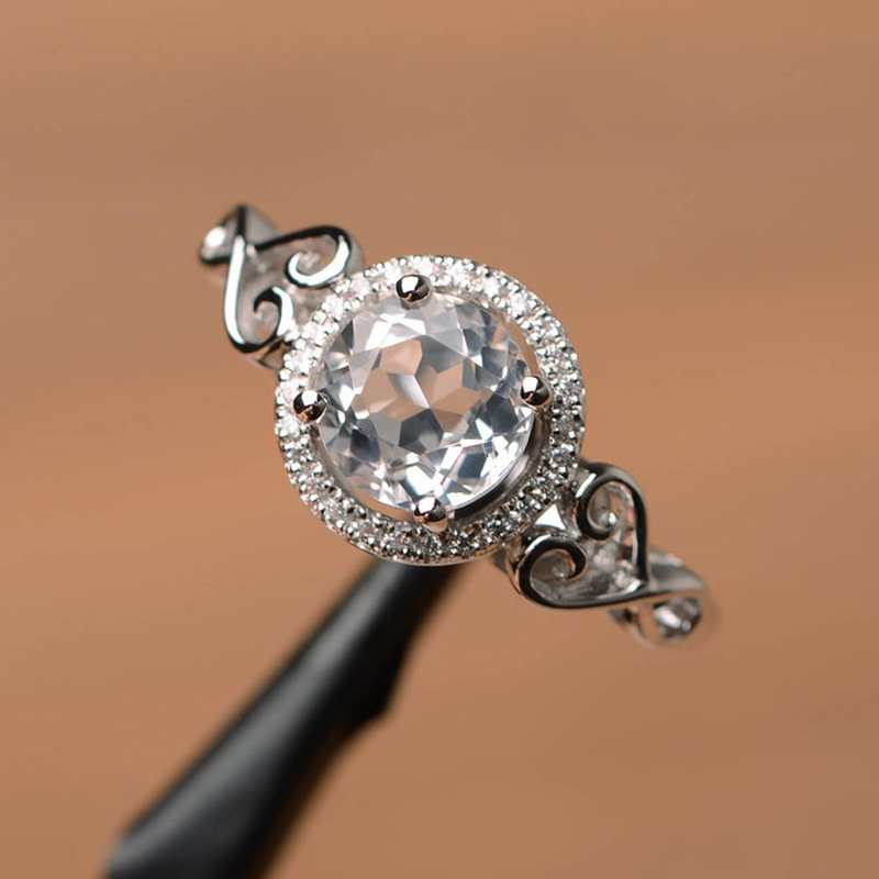 Cincin Kristal Berlian Perak Sterling S925 Ksesoris Fashion Wanita Kawin Rings