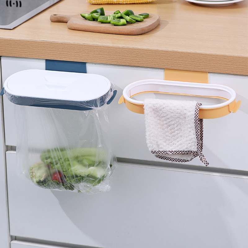 [COD Ready Stock] Tong Sampah Gantungan Dapur Dengan Penutup / Trashbag Holder With Lid / Sampah / Trashbag TOTALL