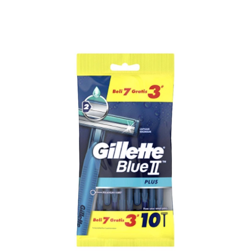 Gillette Pencukur Blue 2 Plus Razor Alat Cukur - Isi 10