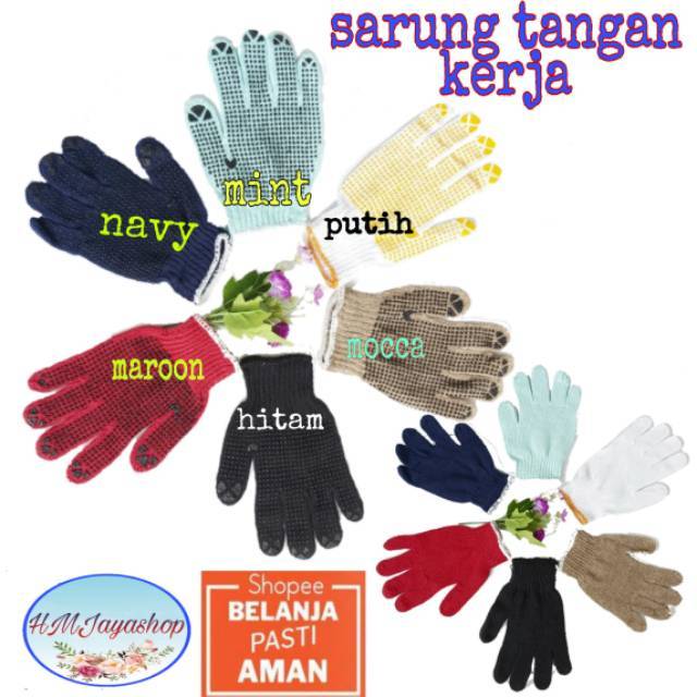 Sarung Tangan kerja anti slip sarung tangan dewasa sarung tangan warna murah