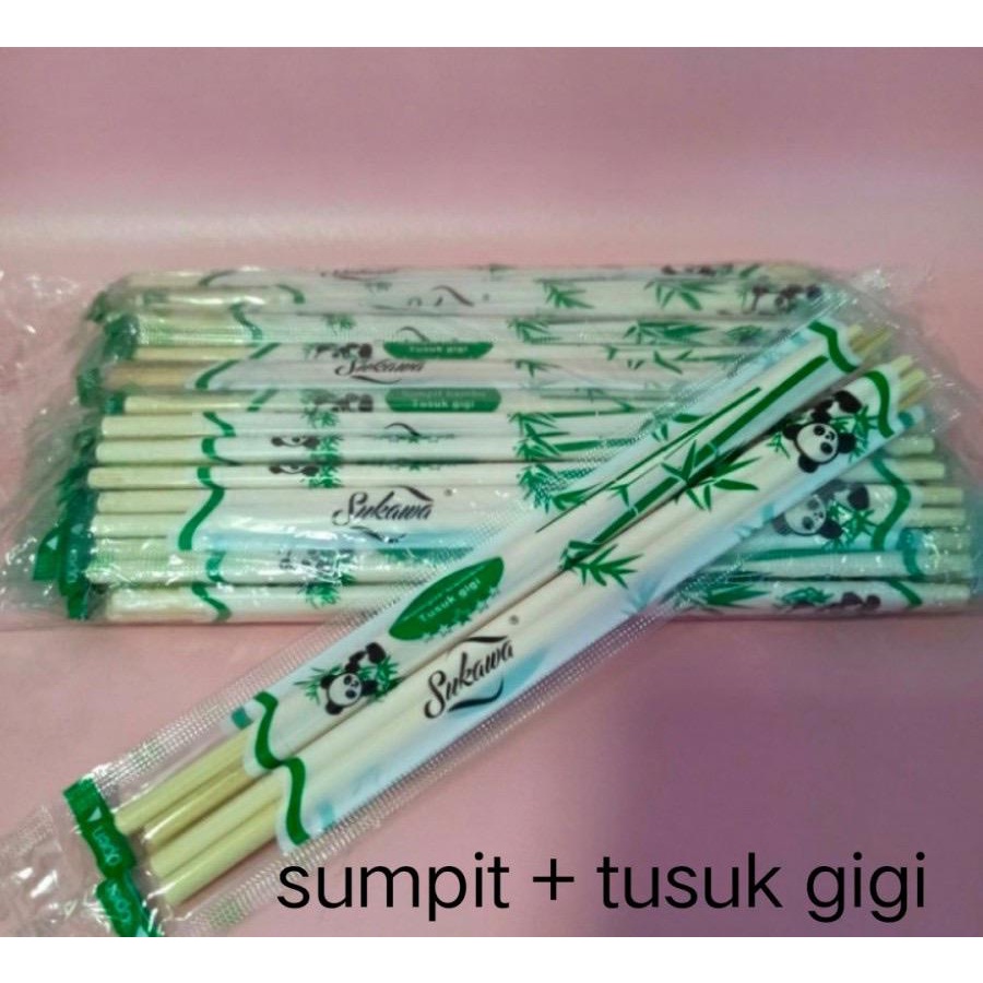 DC - SATUAN Sumpit Bambu + Tusuk Gigi / Sumpit Sukawa / Sumpit Panda