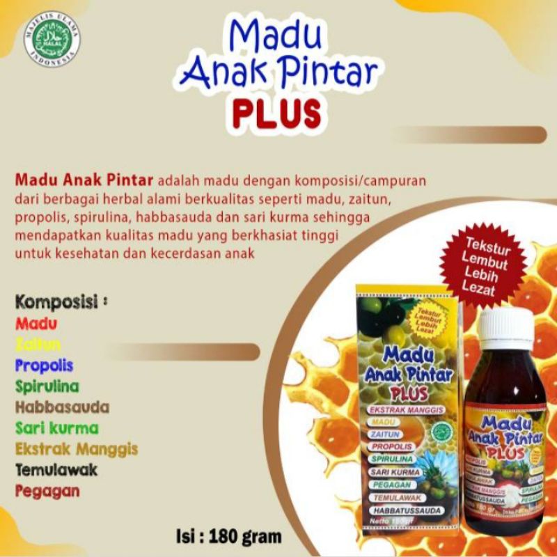 

madu anak pintar 180gr asli assalamah