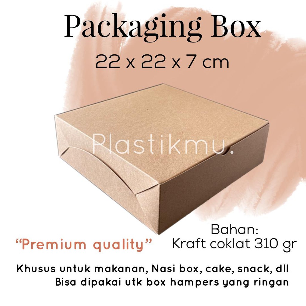 

BOX KOTAK KRAFT COKLAT UNTUK ROTI KUE NASI BOX BROWNIES DUS KARDUS 22x22x7cm