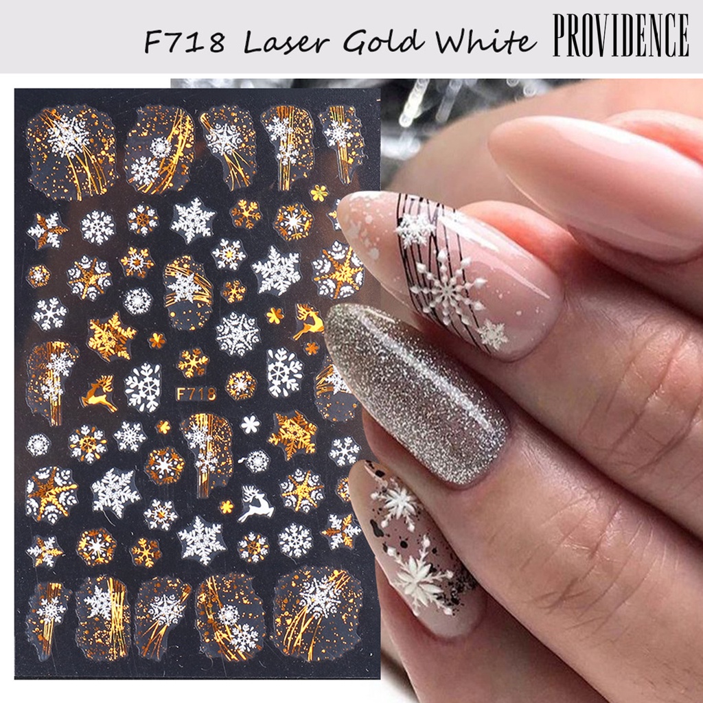 Providence Nail Sliders Various Patterns Beautify Nails Double Color Snowflakes Christmas Nail Art Foils Winter Decor for Female