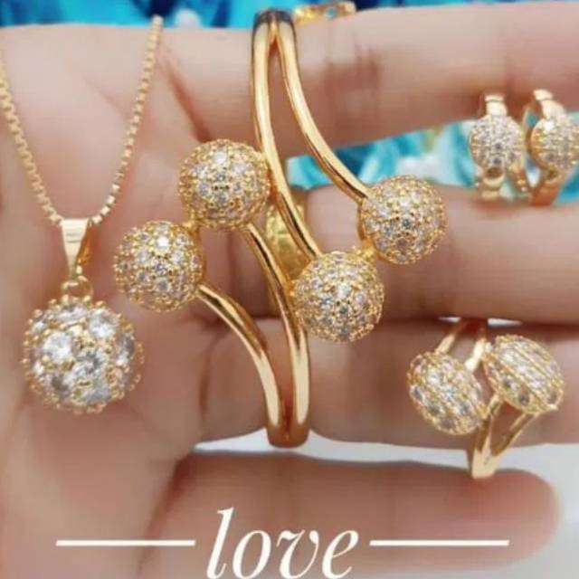 Xuping set perhiasan lapis emas 24k 1120