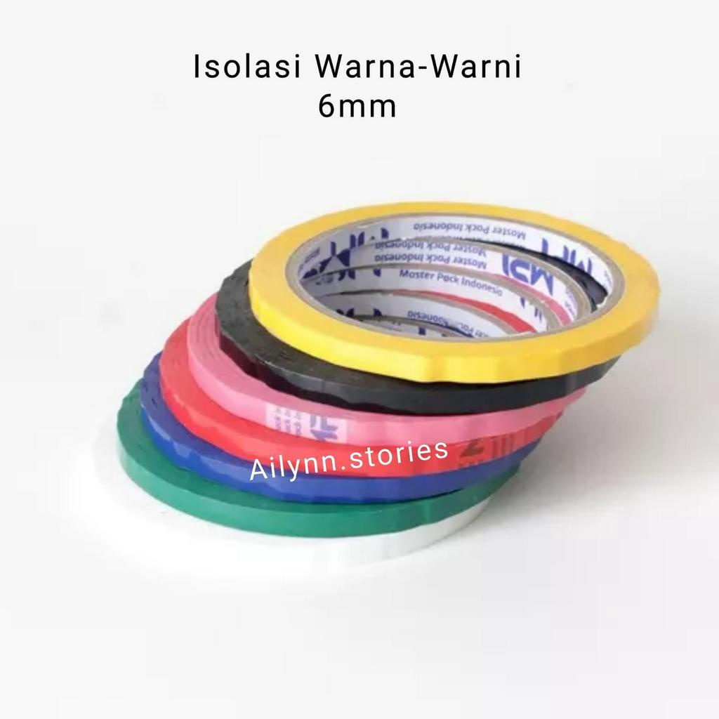 Isolasi Warna-warni 6mm - Lakban Opp Tape warna 6mm