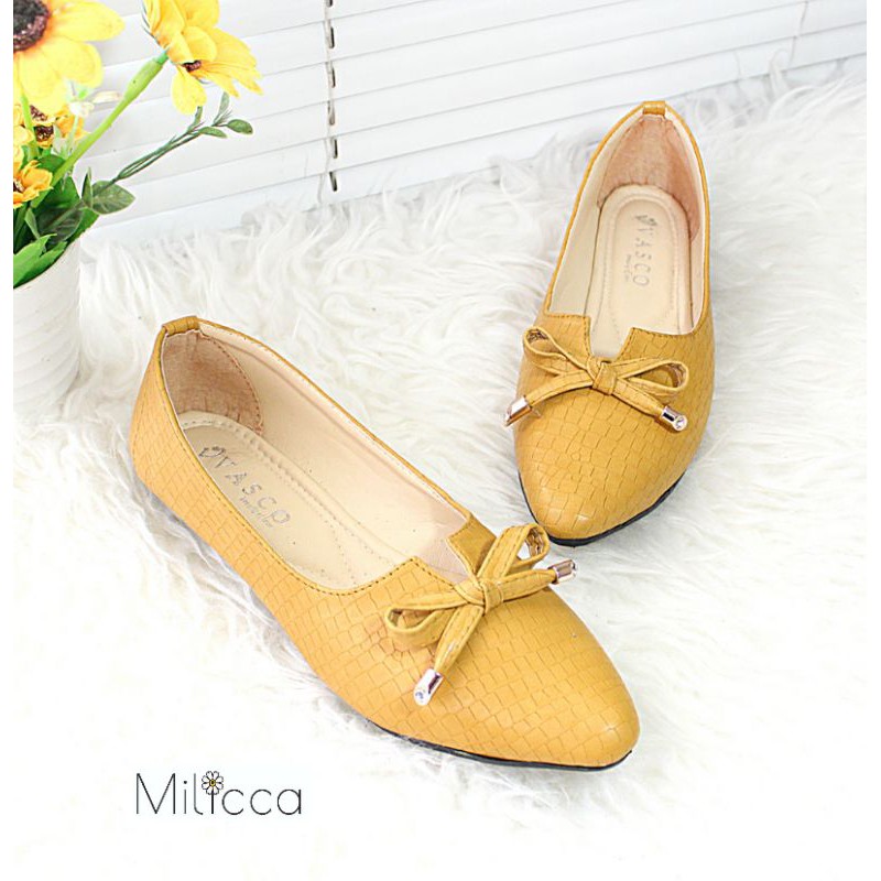 Milicca Clorita Sepatu Flat wanita Flat Shoes Sol Karet