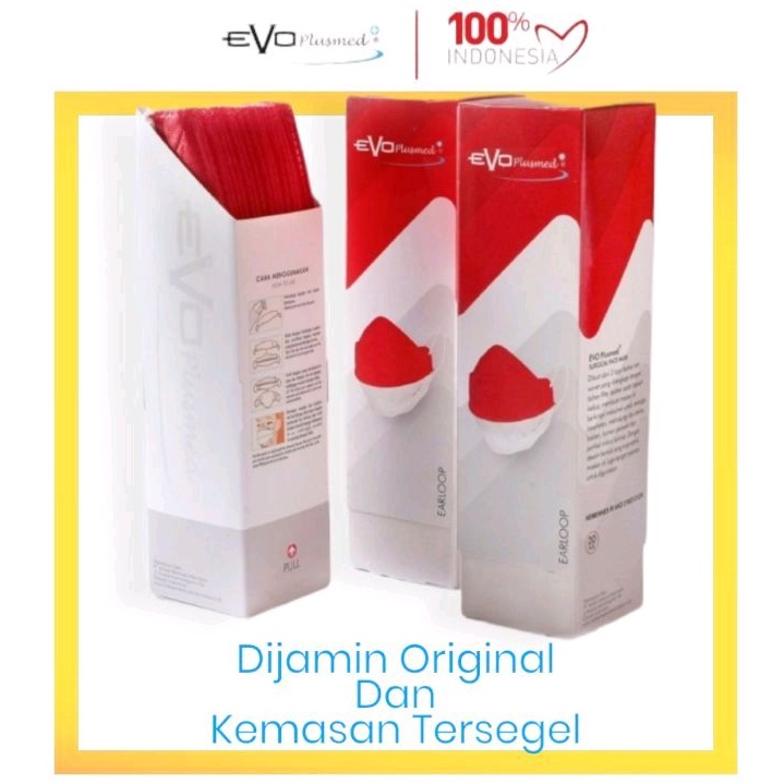 Masker Merah Putih Medis Evo Plusmed