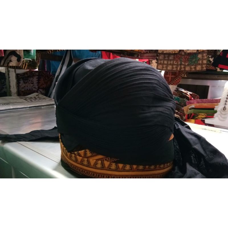 blangkon lipat hitam polos sliwir