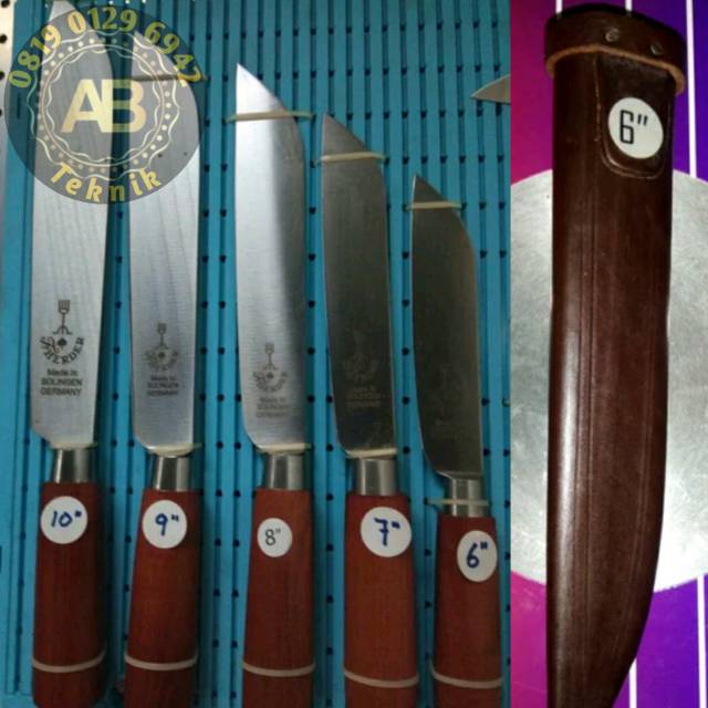 Pisau cap garpu 6 Inch + sarung Pisau daging tjap garpu Pisau dapur Original Germany