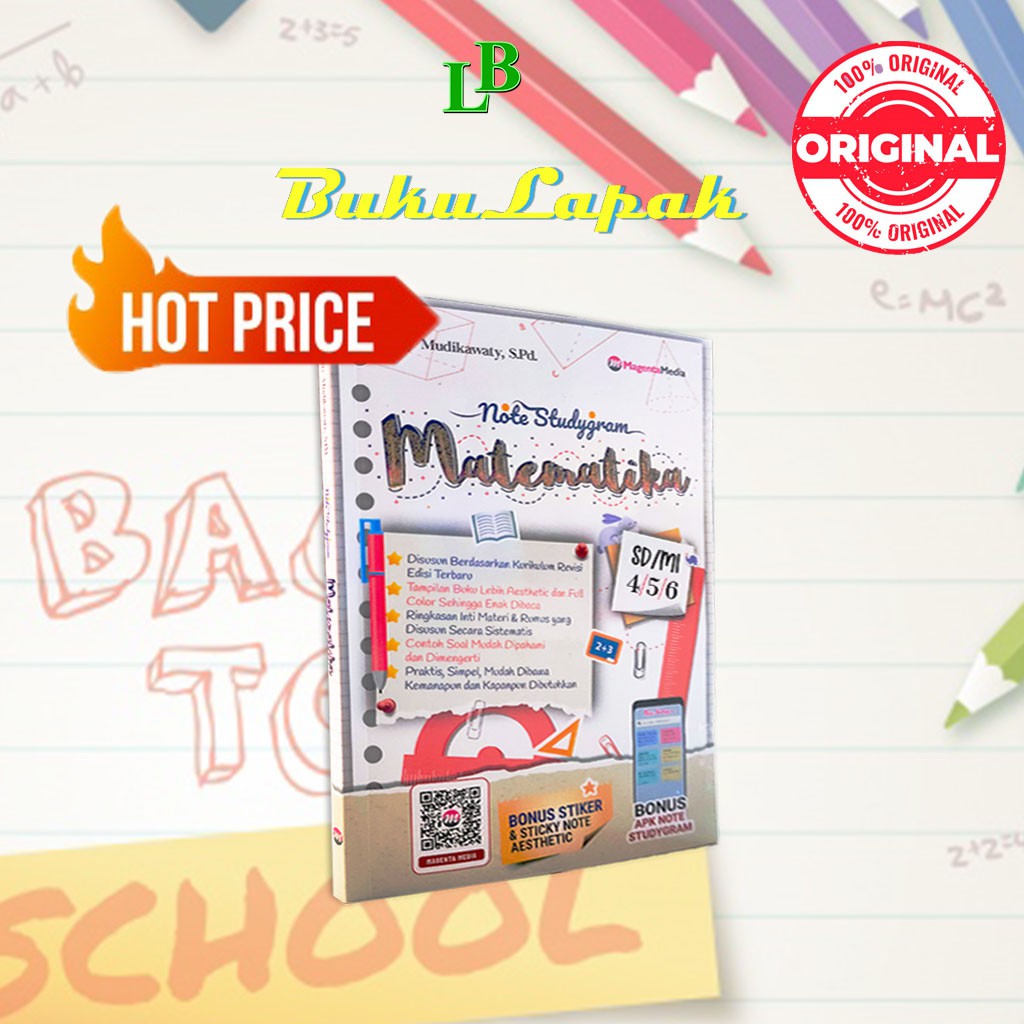 BUKU MATEMATIKA SD : NOTE STUDYGRAM MATEMATIKA SD MI 4-5-6 - BUKU SD