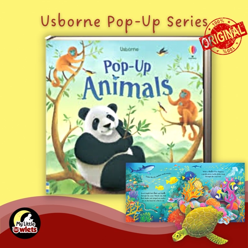 Usborne Pop-Up Animals Buku Anak Import Pop-Up