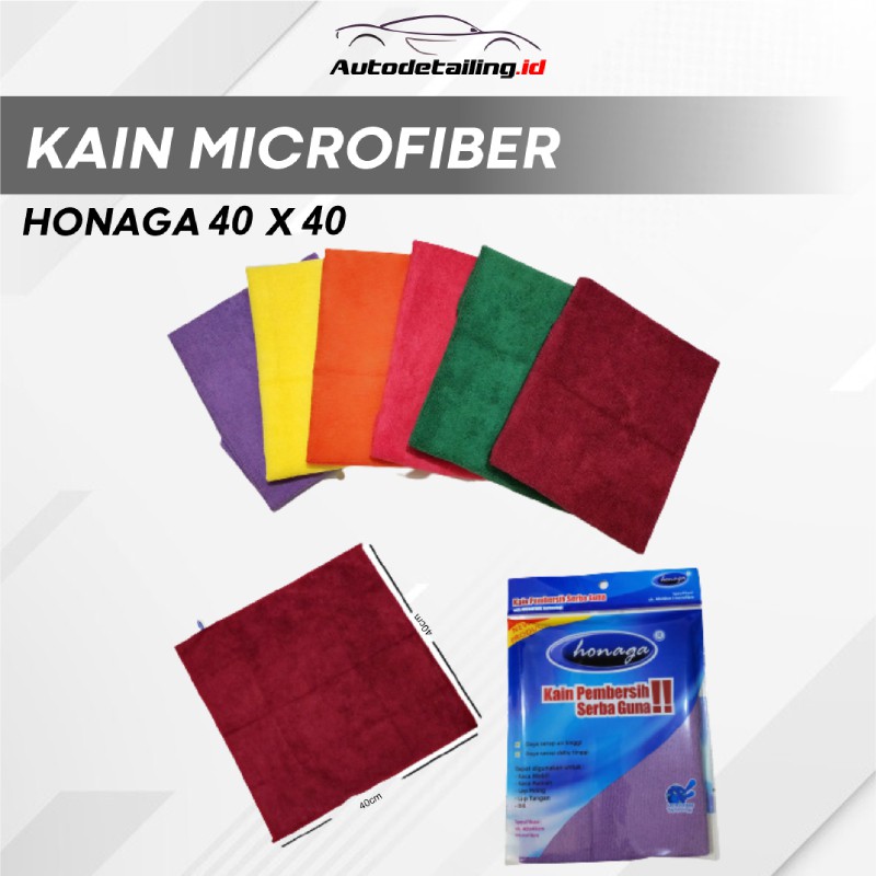 Kain Mikrofiber Honaga 40cm x 40 cm / Kain Lap Pembersih Serbaguna Halus dan Tebal