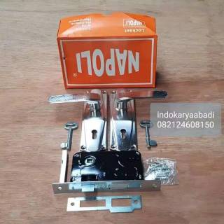  KOMPLIT LGS PASANG Gagang pintu  NAPOLI  15 cm set kunci  