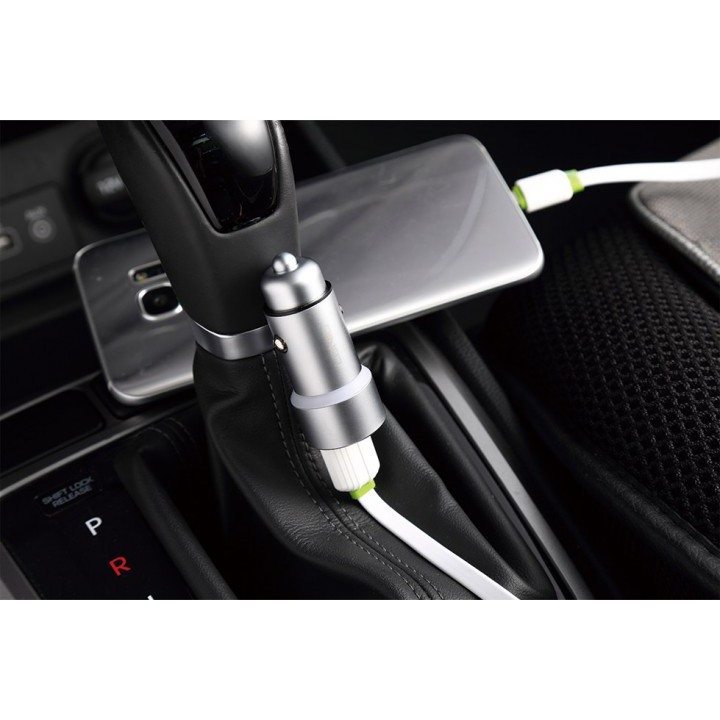 LDNIO C302 S4 Auto-ID Zinc Alloy 3.6A 2-Port USB Car Charger