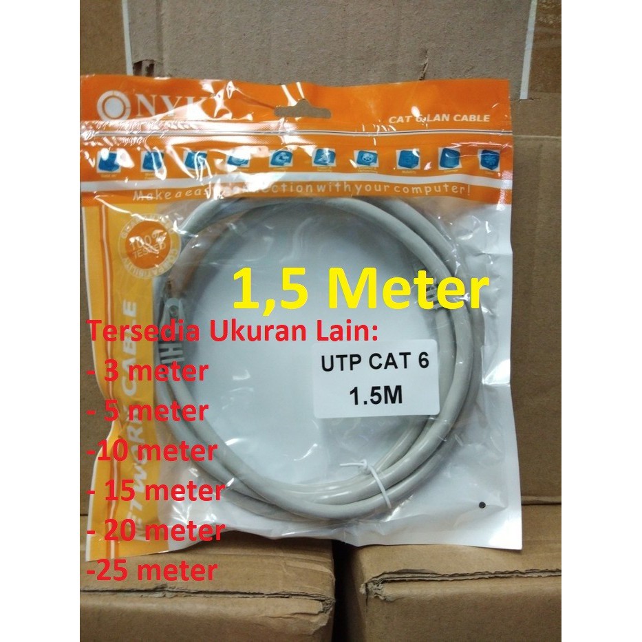 Kabel NYK - Kabel Lan UTP Cat6 1.5 Meter Kabel Pabrikan-Murah
