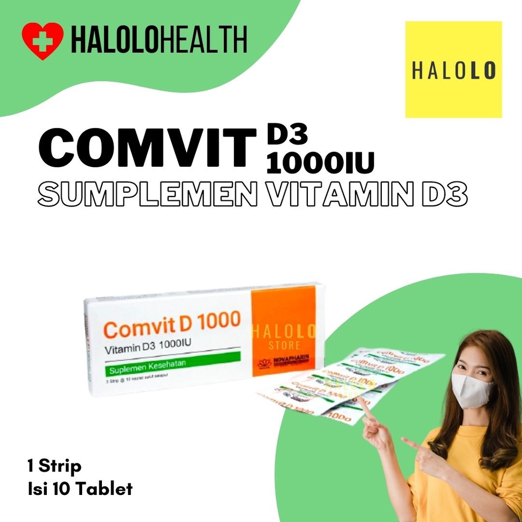 COMVIT D3 1000IU Sumplemen Vitamin D3 Produksi Novapharin
