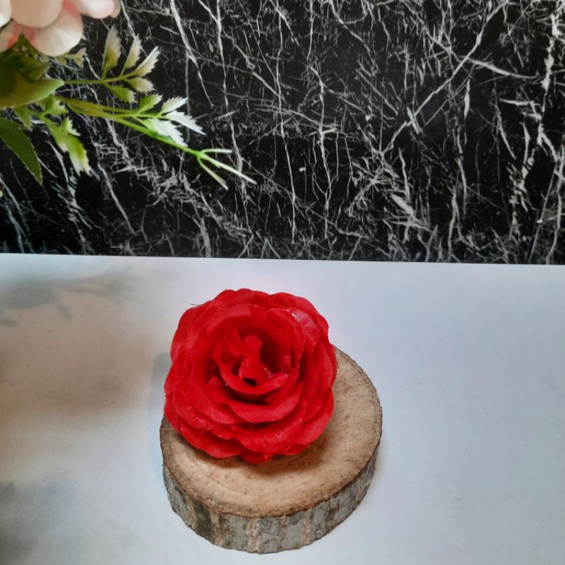 BUNGA ARTIFICIAL JUMBO/+-10 CM/BUNGA ROSE ARTIFICIAL-Red