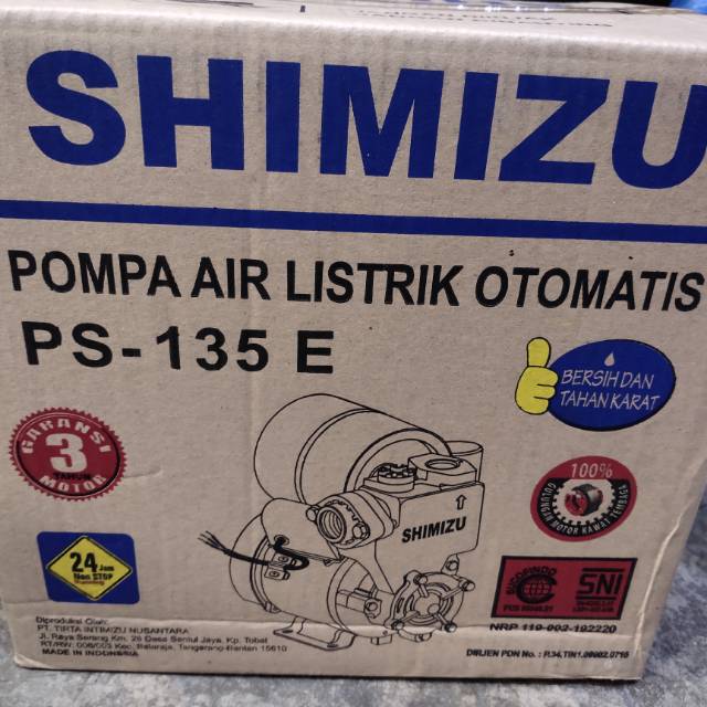 PS135E POMPA AIR LISTRIK SHIMIZU AIR AUTO PS 135 E. POMPA AIR LISTRIK OTOMATIS SHIMIZU. POMPA AIR LI