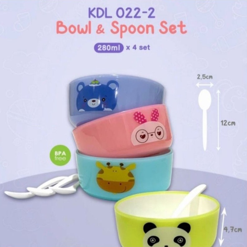 KANDILA 8pcs Bowl and Spoon Set KDL022 Mangkok dan Sendok Bayi