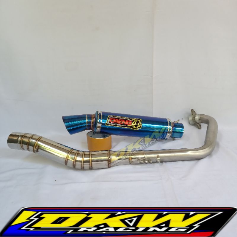 Knalpot Racing Daeng4 Vixion Satria Fu Sonic Jupiler MX CBR150R CB150R Xabre GSX gl pro Megapro dll