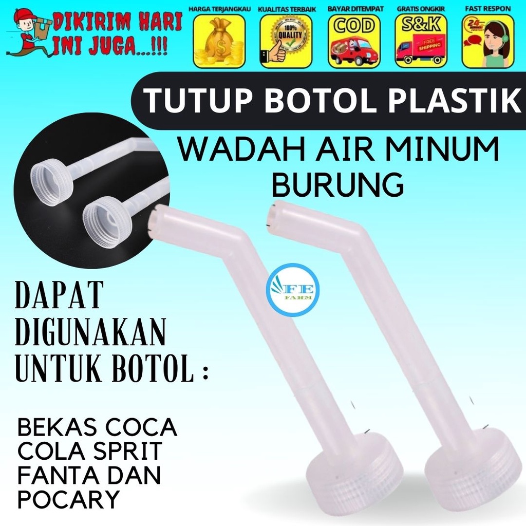 TUTUP BOTOL PLASTIK WADAH AIR MINUM BURUNG FEFARM