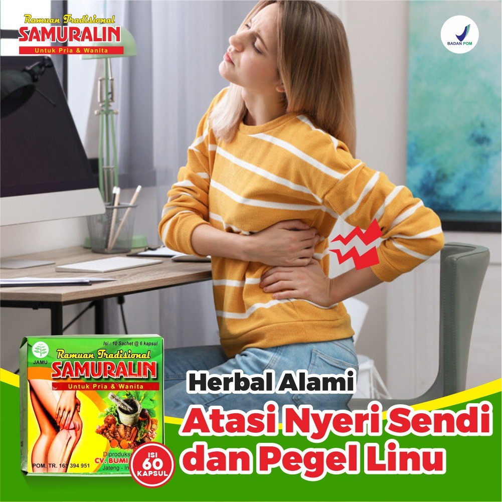 SAMURALIN Obat Herbal Nyeri Sendi Pegal Linu Sakit Pinggang Kesemutan Asam Urat Reumatik  BPOM