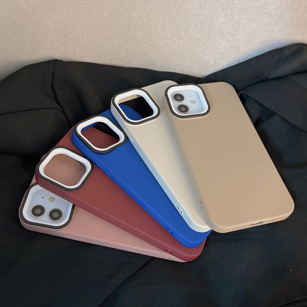 Soft Case Pelindung Lensa Bahan Silikon Tahan Banting Untuk Iphone 13 12 11 Pro Max Xr Xs Max 7 + 8 Plus