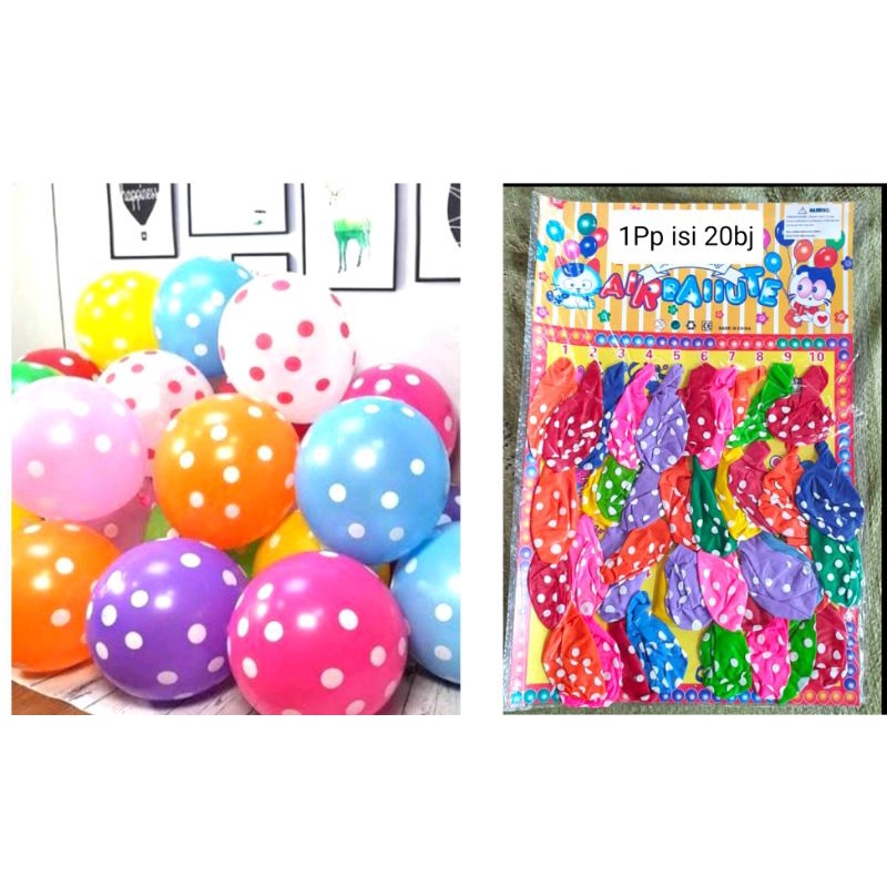 20pcs Balon Polkadot|Balon Tiup|Balon Ulang Tahun